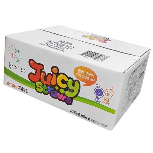 쥬시 스트로우 믹스 벌크 박스 대용량 젤리 (19g x 300개입) 5700g