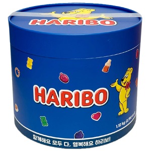하리보 젤리 12종 베스트셀러 종합 선물 세트 믹스 블루 통 (12봉입) 1.12Kg